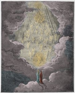 Paradiso, Canto 21: Beatrice and Dante in the Sphere of Saturn, Illustration from The Divine Comedy by Dante Alighieri